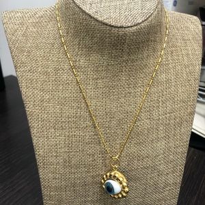 Ojo de vidrio soplado y baño en oro. Hand made!